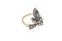 Bague 47 Bague tiare antique saphir et diamants en or jaune 14k et argent 58 Facettes 11720