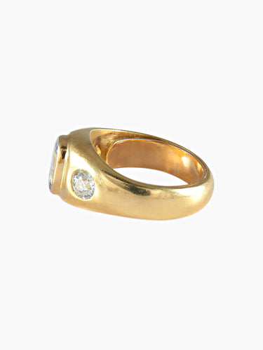 Bague 51 Bague Jonc Or Jaune Saphir Diamants 58 Facettes