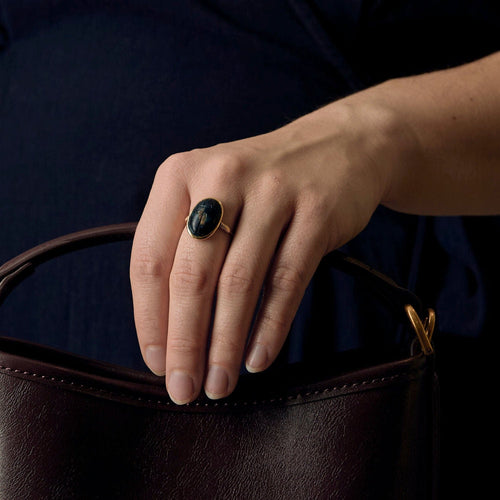 Bague 52 Bague scarabée en or jaune et pierre décorative 58 Facettes DADB-11