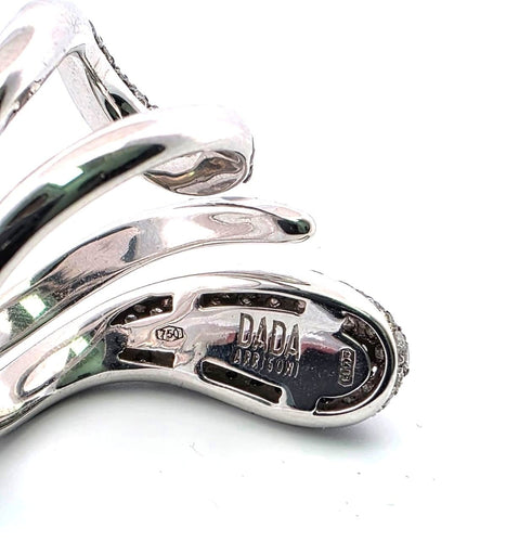 Bague 61 Bague en or blanc avec diamants pavés 58 Facettes