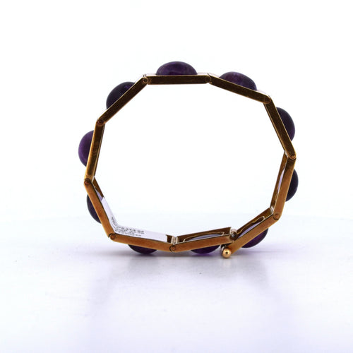 Bracelet Bracelet vintage en or jaune avec améthystes 58 Facettes