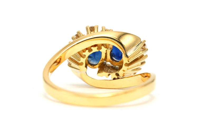 Bague 53 Bague contemporaine or jaune, saphirs et diamants 58 Facettes 22739