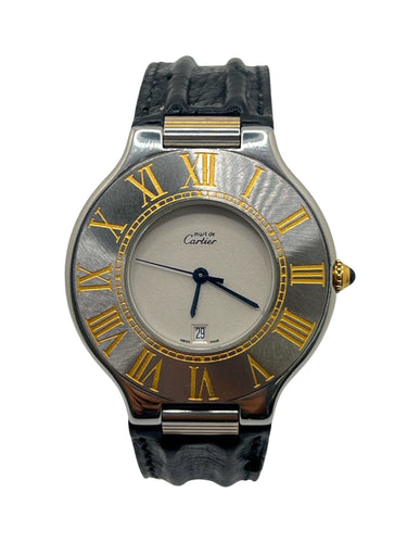 Montre Cartier 21 Must de Cartier 35 mm / Boucle deployante 58 Facettes