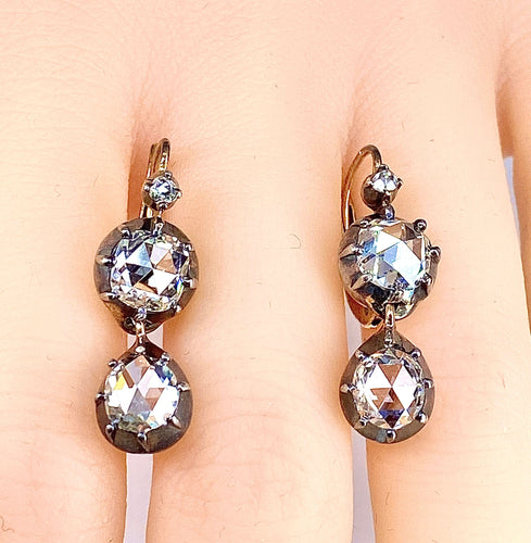 Boucles d'oreilles Boucles d’oreilles diamants taille rose 58 Facettes AB200