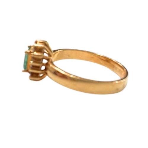 Bague 57.5 BAGUE DE DESIGN CONTEMPORAIN en OR 18 carats avec DIAMANTS et ÉMERAUDE 58 Facettes Q287B