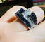 Bague 55 Bague or gris saphirs calibrés, pavage de diamants 58 Facettes 7837 A
