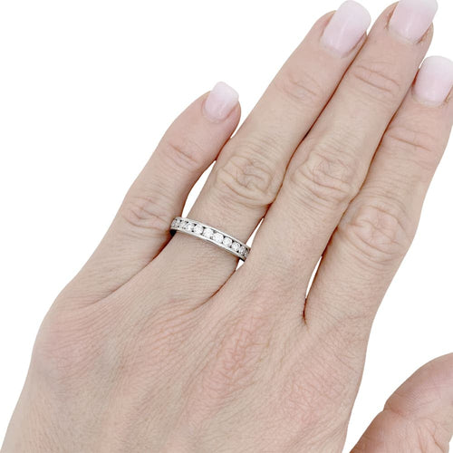 Bague 57 Bague alliance Tiffany & Co.,"Setting", platine et diamants. 58 Facettes 35083