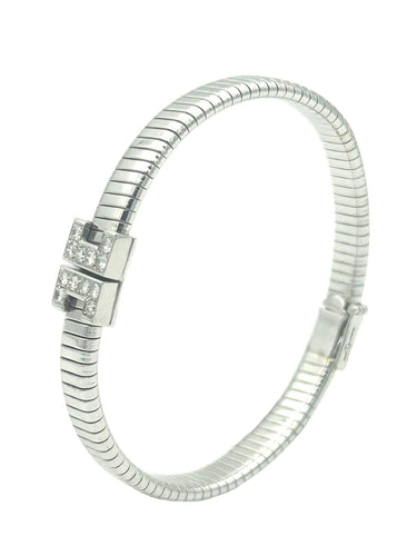 Bracelet GAY Frères. Bracelet vintage or blanc 18K et diamants 58 Facettes