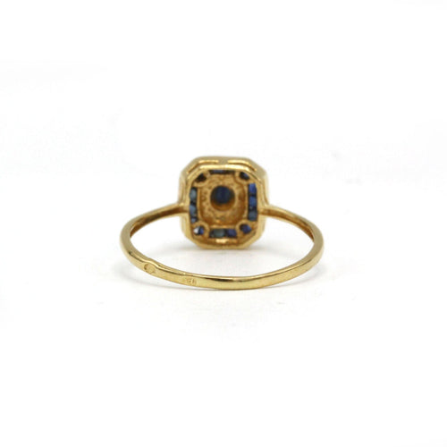 Bague 56 Bague style Art Déco - Or & Saphirs 58 Facettes 250383R