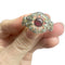 Bague Bague en or et platine avec diamants et cabochon rubis 58 Facettes Q197B
