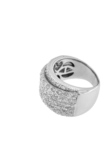 Bague 53.5 Bague or blanc certifiée HRD avec diamants 58 Facettes