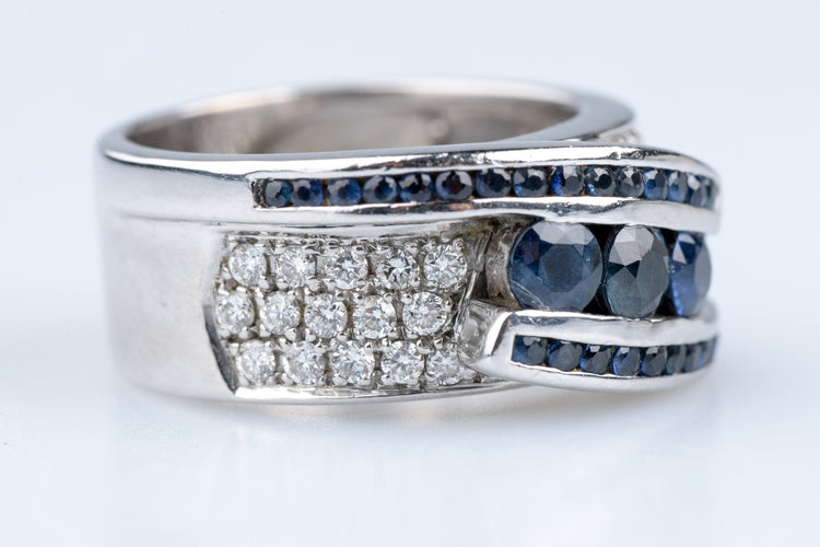 Bague 50 Bague Or blanc 1.65ct Saphir Diamant 58 Facettes BGADOC405-107