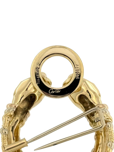 Broche Cartier Broche double tête de panthère en or 58 Facettes