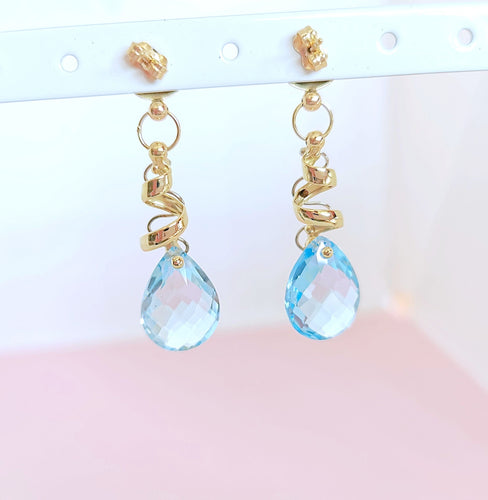 Boucles d'oreilles Boucles d'oreilles Pendantes Topazes bleues 58 Facettes AA 1640