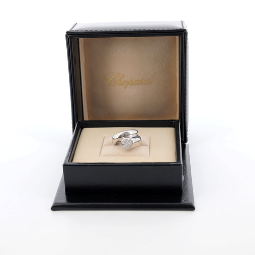 Bague 54 CHOPARD - Bague Heart or blanc et diamants 58 Facettes 60487