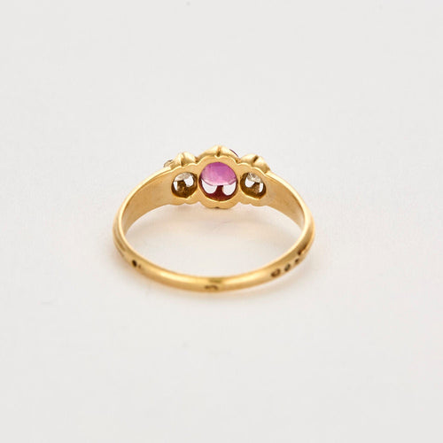 Bague 55 Bague or jaune, saphir rose et diamants 58 Facettes EVR25716