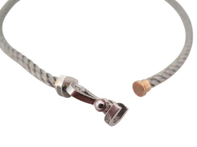 Bracelet bracelet FRED grand force 10 double tour 0b0050 t18 or 18k diamants 0.9ct 58 Facettes 271155