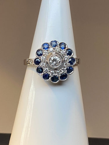 Bague 57 Bague diamants, saphir 58 Facettes AB45