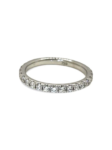 Bague 48 Alliance or blanc et diamants 0,80 ct 58 Facettes 73201