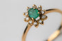 Bague 59 Bague Marguerite Emeraude de 0,40ct 58 Facettes