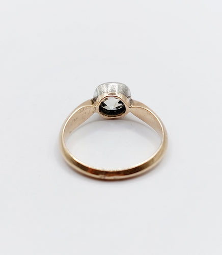 Antik ring Solitär med gammalslipad diamant i 14k guld, 1,10 karat 