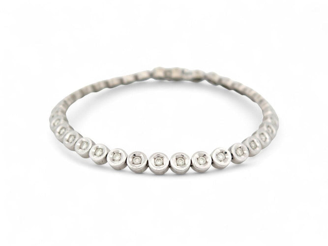 Bracelet bracelet tennis t19 serti de 35 diamants 2.1ct en or blanc 14k 16gr 58 Facettes 268155