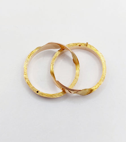 Bague 51 Alliance jumelées Gimmel antique or rose non gravée 58 Facettes A05700