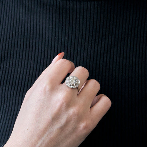 Bague 52 Bague solitaire platine diamant 2,20ct 58 Facettes M8957