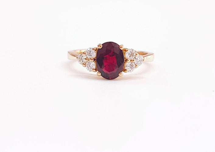 Bague 55 Bague rubis et diamant 58 Facettes Bag.Ov.6Dt.FA35R