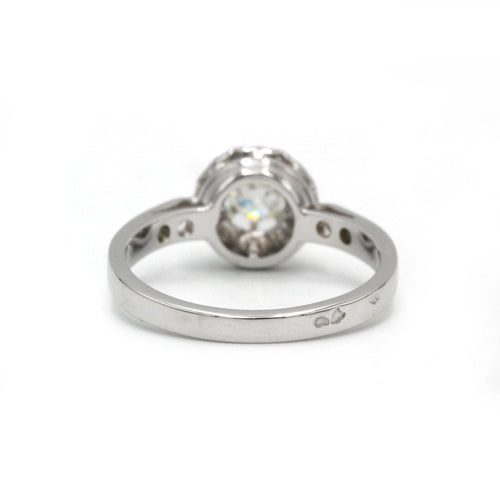 Bague 57 Solitaire accompagné - Or, Platine & Diamants 58 Facettes 250275R