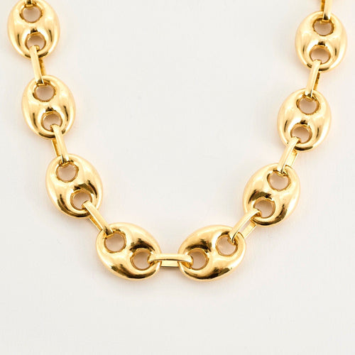 Kaffefröhalsband gult guld