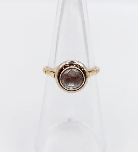 Bague 49 Bague solitaire antique or 14k diamant taille rose de Hollande de 6 mm 58 Facettes A06290