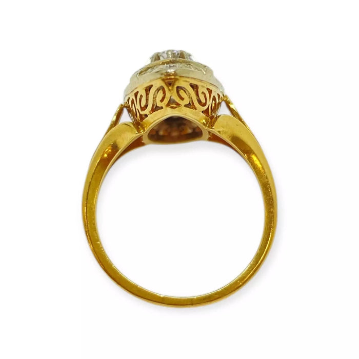 Bague 56 Bague Marquise or jaune et diamants 58 Facettes 330069306