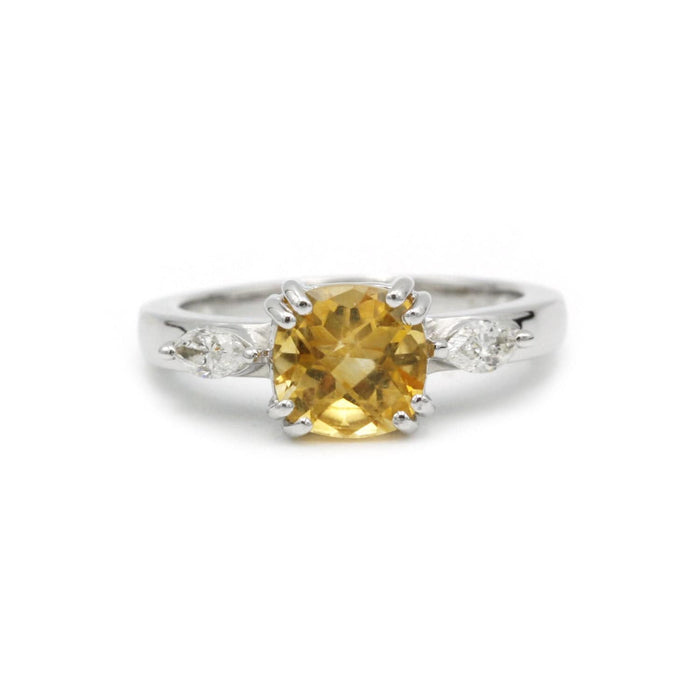 Bague 52 Bague or diamants citrine 58 Facettes 240052SP