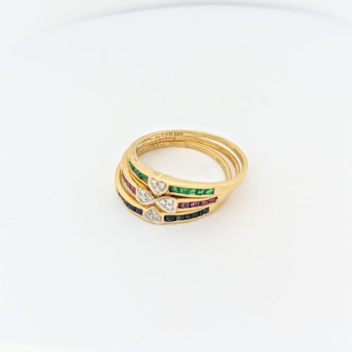 Bague 59 Bague trèfle en or jaune 58 Facettes 29580