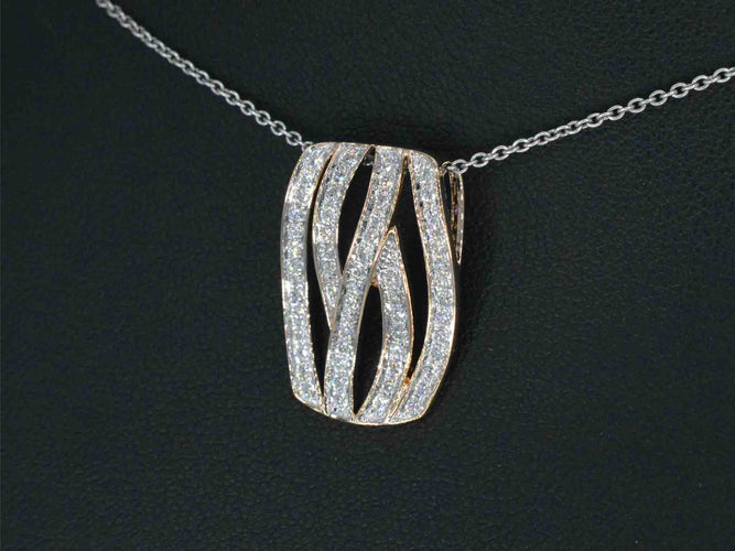 Pendentif Pendentif design en or rose avec diamants taille brillant 58 Facettes 2244