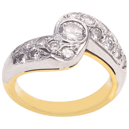 Bague 53 Bague alliance Distinguée Or 18K blanc et jaune Diamant 58 Facettes BO220419/DISTINGUEE