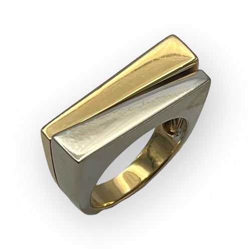 Bague Bague géométrique deux ors 58 Facettes 149054612