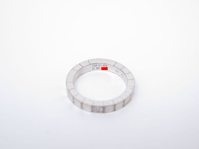 Bague 51 bague CARTIER lanieres b4058751 taille 51 or blanc 18k diamant 0.05ct 58 Facettes 249804