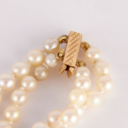 Collier Collier de perles de Culture 2 Rang Fermoir OR 58 Facettes