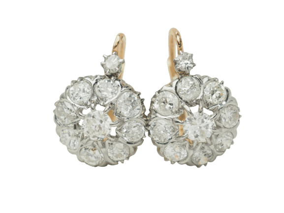 Boucles d'oreilles Boucles d'oreilles dormeuses en or jaune et diamants 58 Facettes 33424