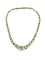Collier Collier ras du cou en or jaune et blanc des années 1980 avec émeraude et diamants 58 Facettes