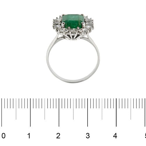 Bague Bague en or blanc avec émeraude et diamants 58 Facettes 37863
