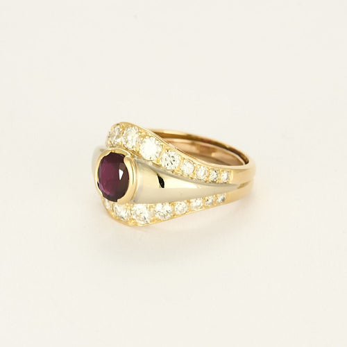 Bague en Or jaune & blanc 18k Rubis