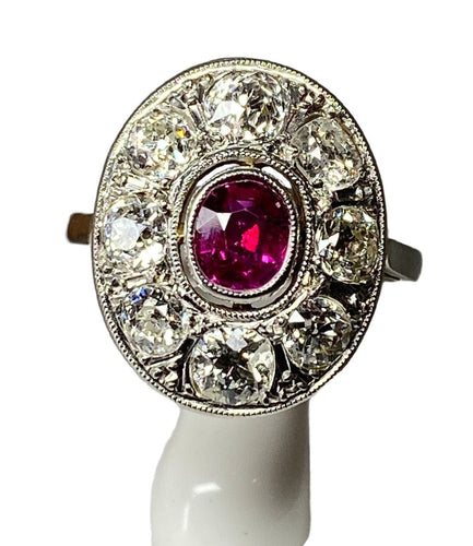 Bague 51 Bague ovale rubis & diamants 58 Facettes AB75