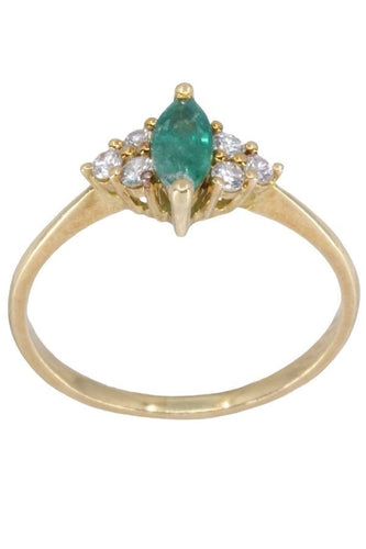 Bague 55 Bague moderne émeraude et diamants 58 Facettes 085411