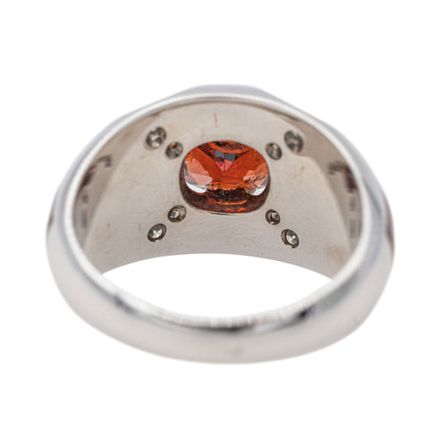 Bague 54 Bague Or blanc Grenat, Diamant 58 Facettes 3641136CN