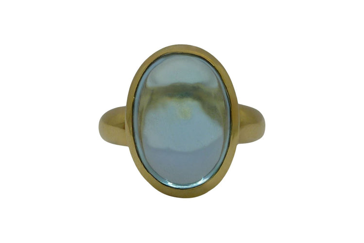 Bague 57 Bague or jaune et topaze cabochon 5 carats 58 Facettes 00023401
