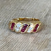 Bague 55 Bague jonc or jaune rubis diamants 58 Facettes 97