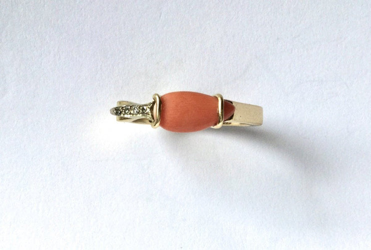 Bague 59.5 Bague Corail & diamants 58 Facettes 664082